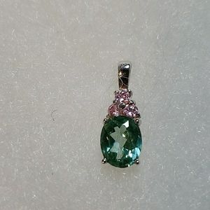 Cubic Zirconia Seafoam Green & Pink Pendant